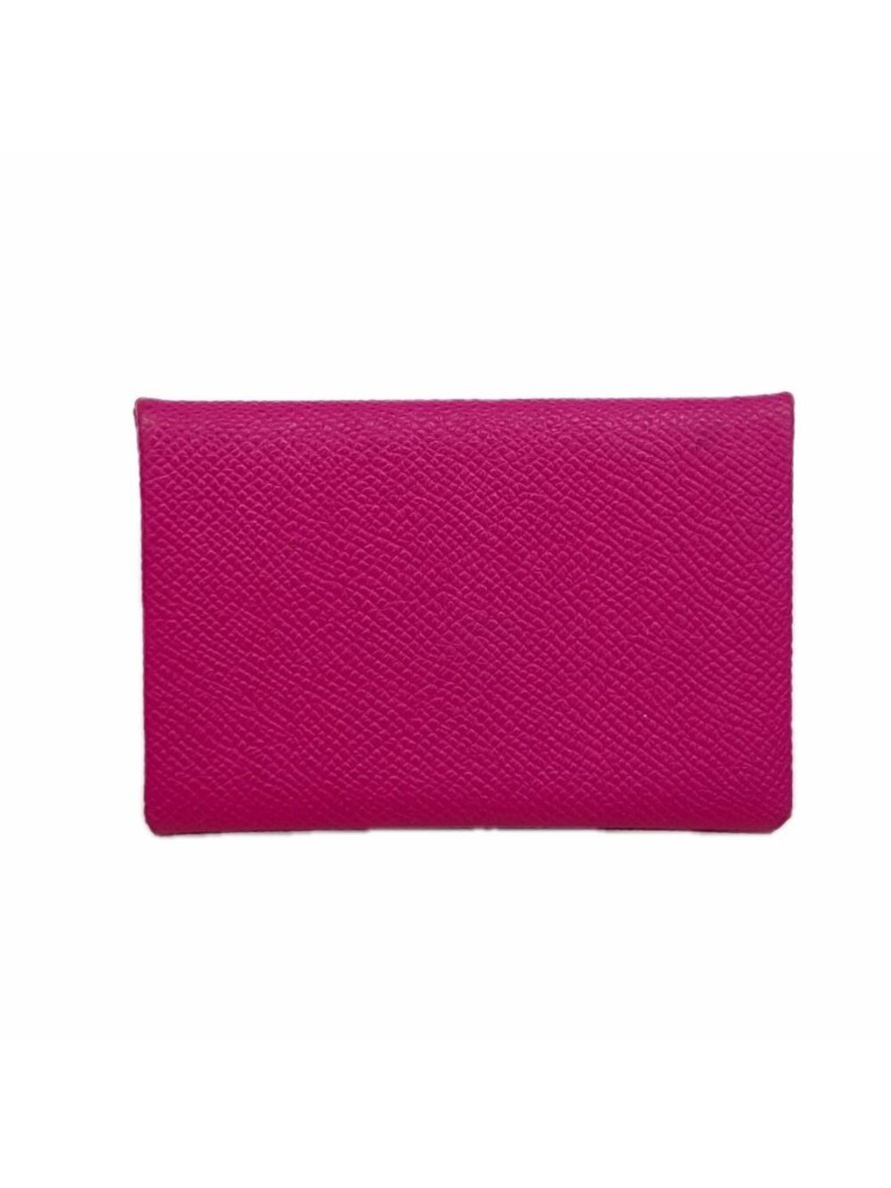 Hermes Card Case Calvi Veau Epsom Rose Purple Silver